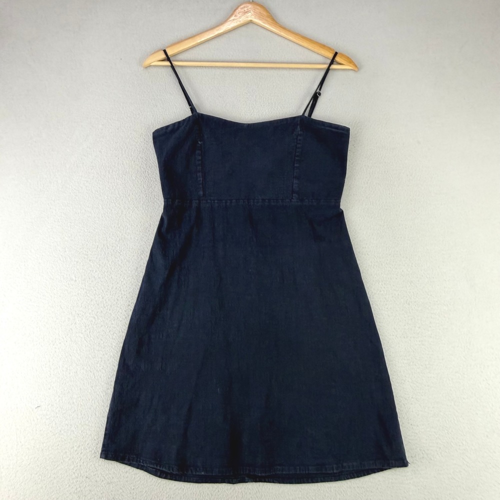 Brandy Melville Y2K Mini Dress Women OS‎ Black A-Line Spaghetti Strap Zip Back